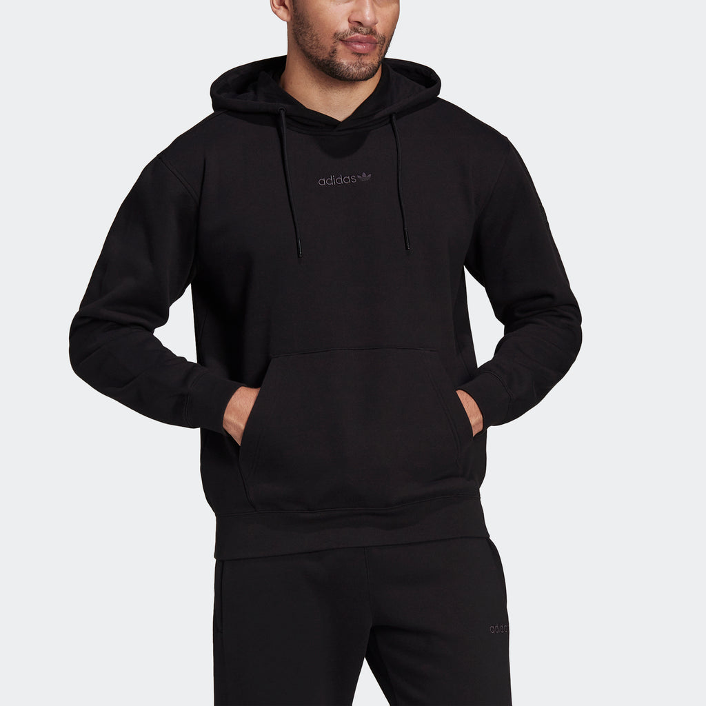 Men's adidas Originals Trefoil Linear Hoodie Black