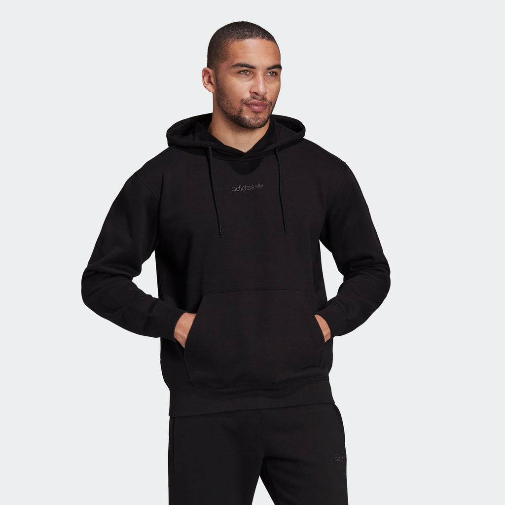 Men's adidas Originals Trefoil Linear Hoodie Black