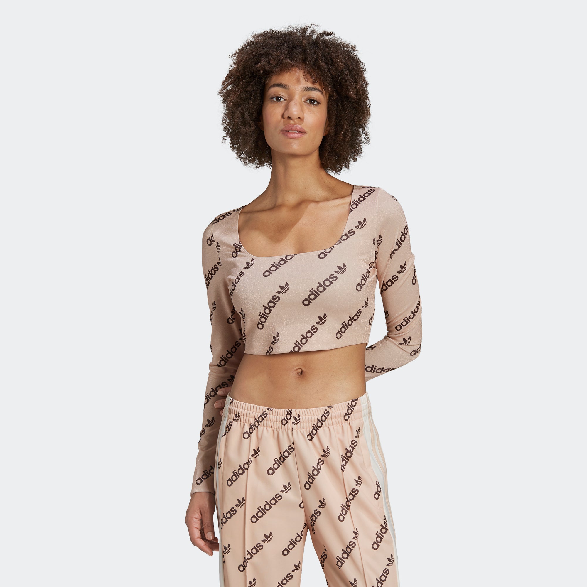 Women's adidas Originals Long Sleeve Crop Top Halo Blush