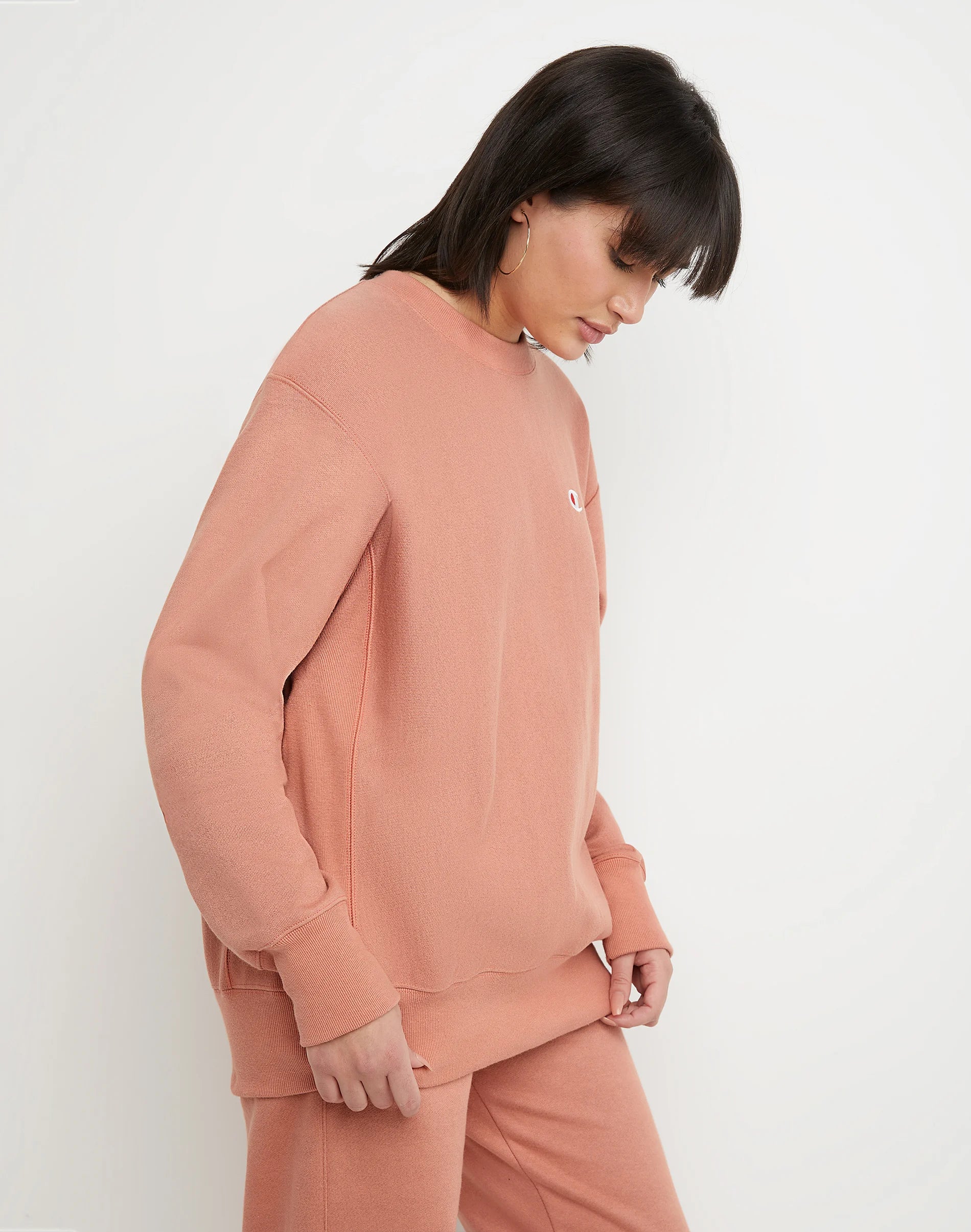 Women's Champion Reverse Weave Boyfriend Crew Timeless Coral