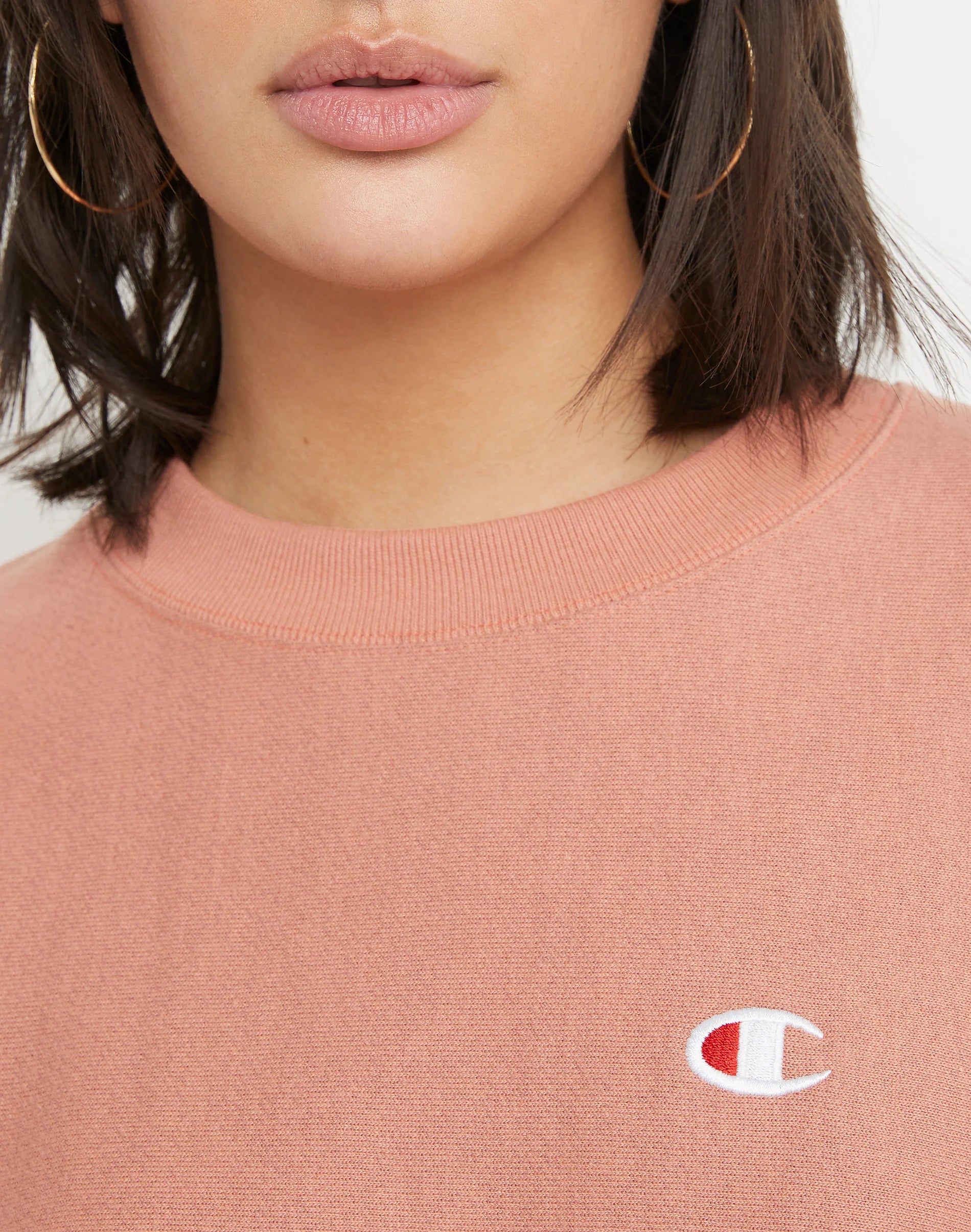 Women's Champion Reverse Weave Boyfriend Crew Timeless Coral