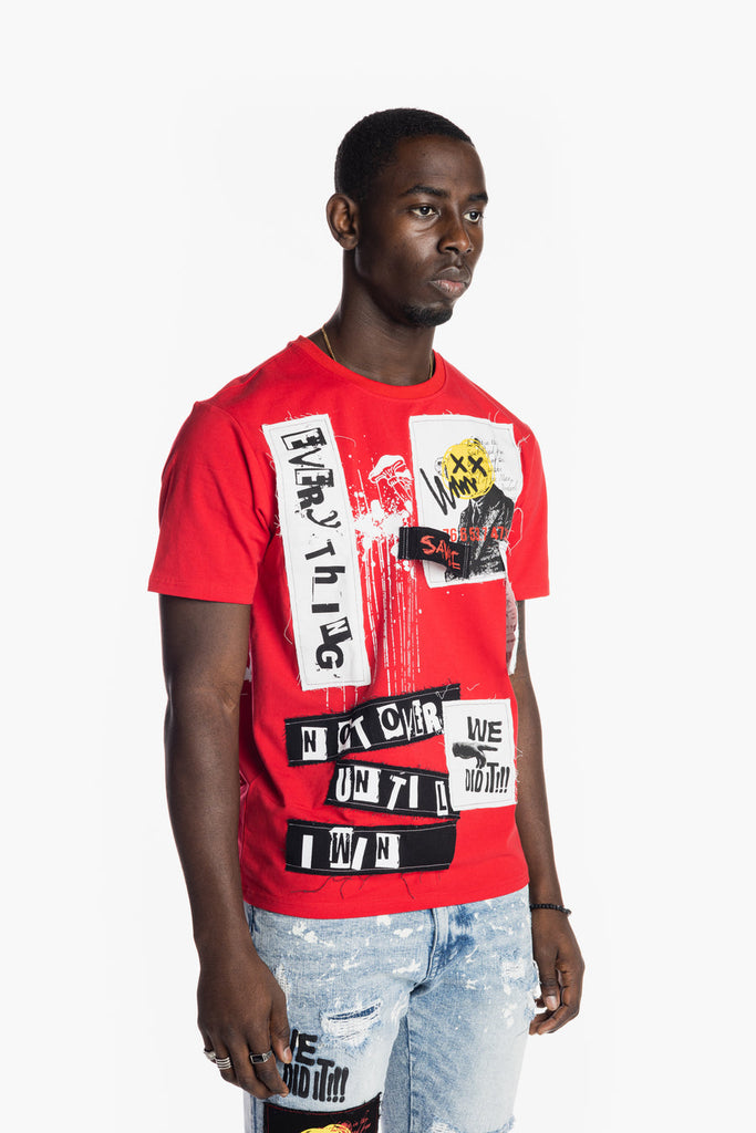 Men's Smoke Rise Graphic Patched Fashion Tee Red