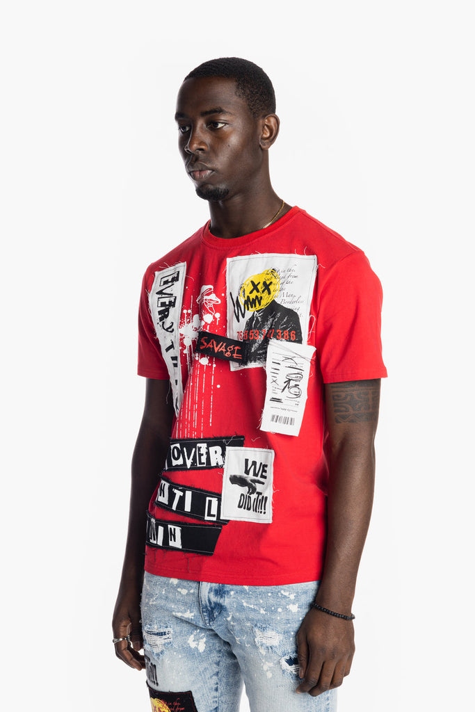 Men's Smoke Rise Graphic Patched Fashion Tee Red