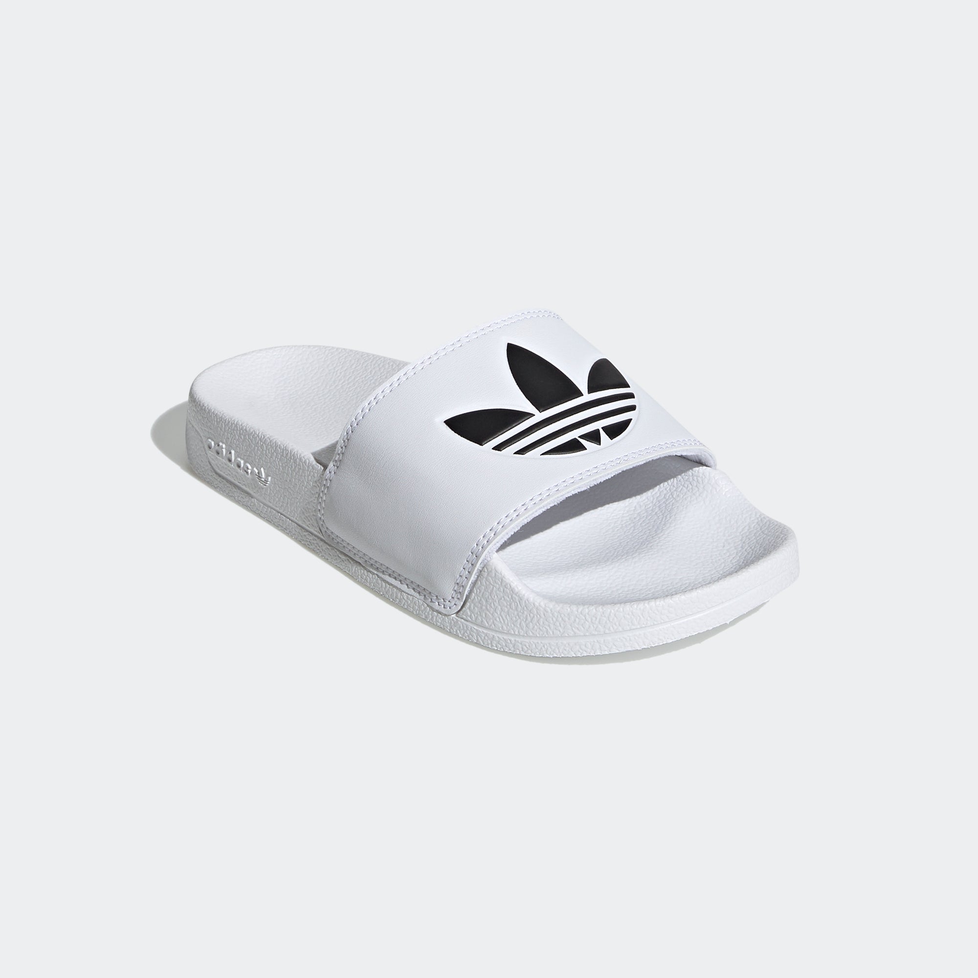 Kids' adidas Adilette Lite Slides White EG8272 | Chicago City Sports | diagonal view