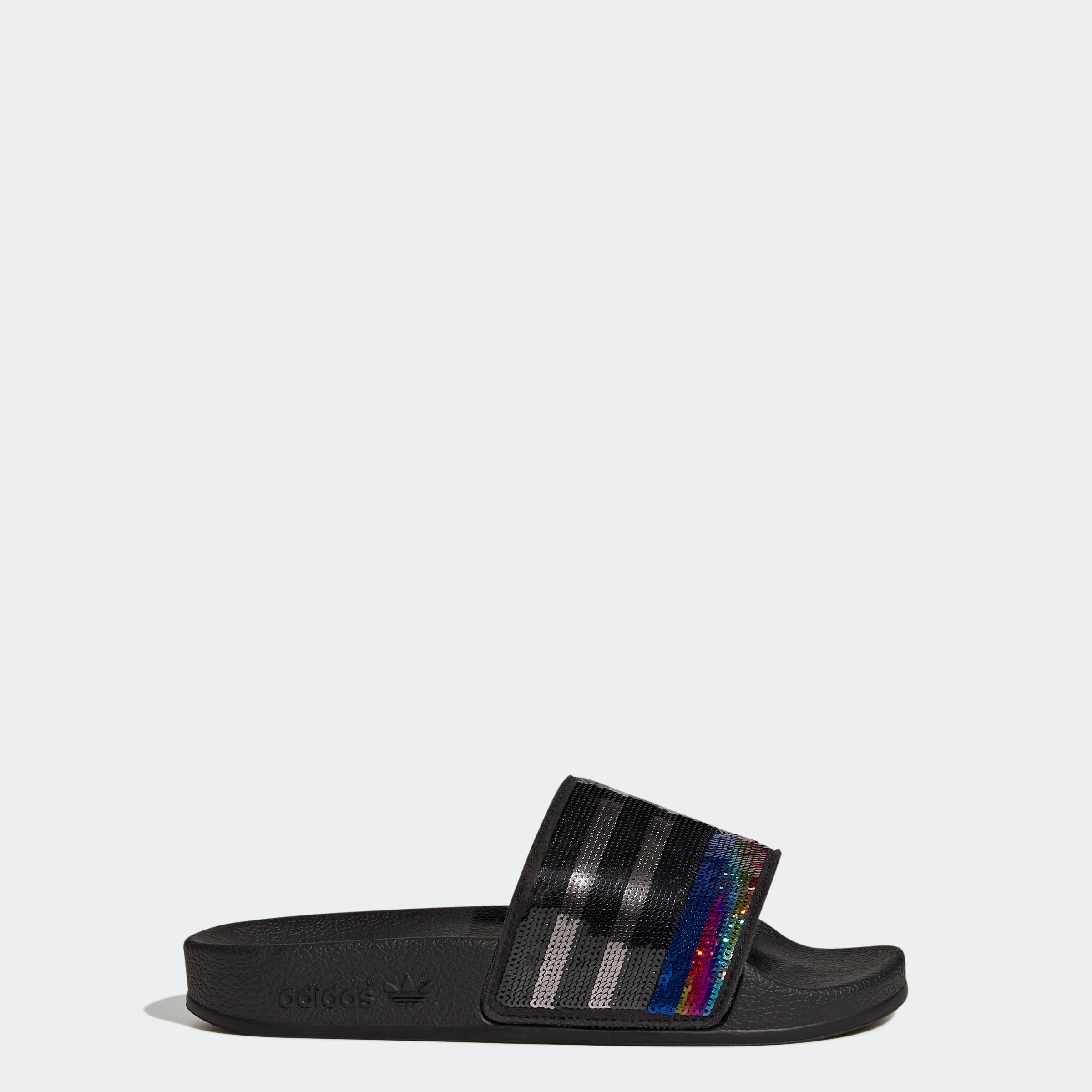Kids adidas Originals Adilette Slides Black Sequins