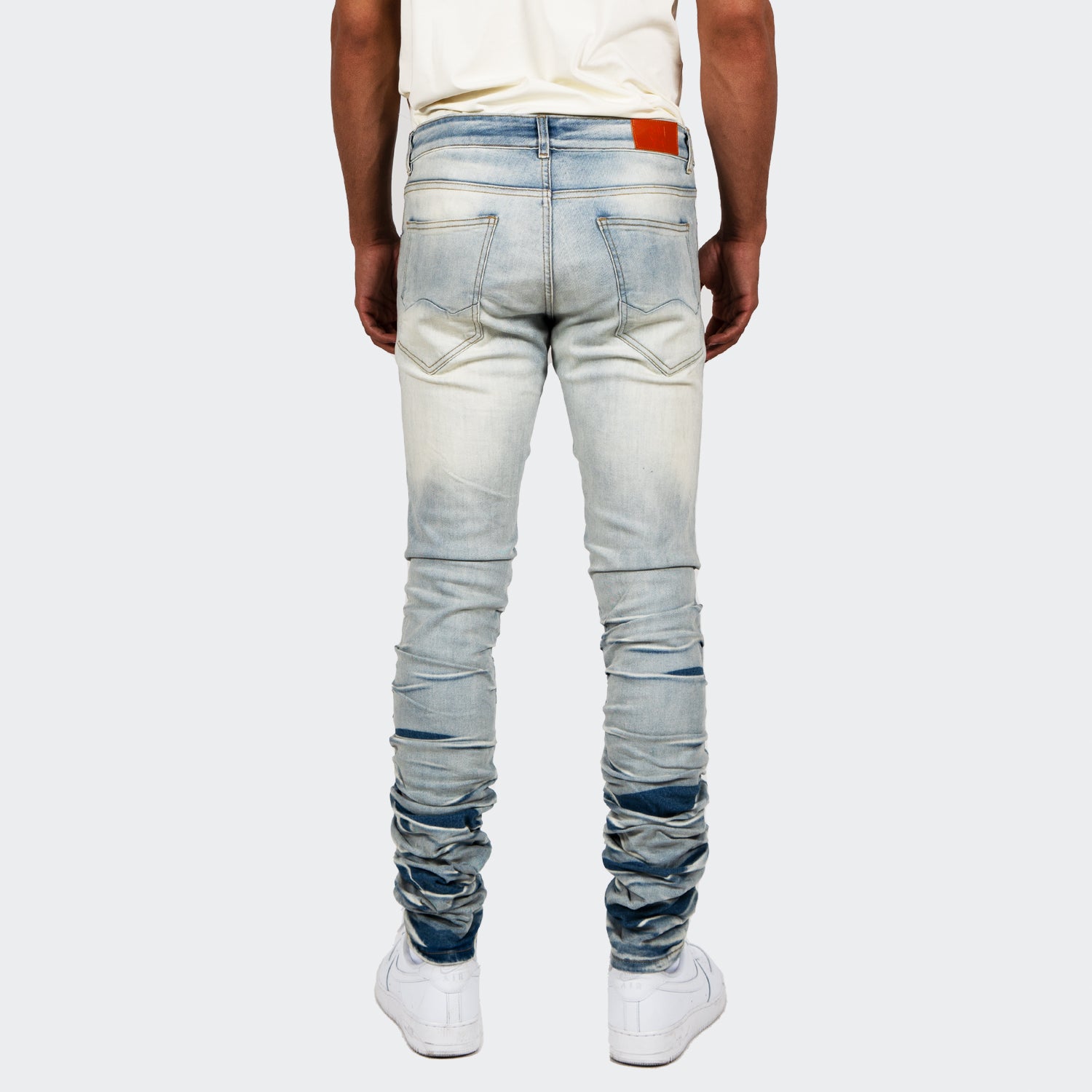 Men's TWO MILL TWENTY "Monroe" Skinny Fit Stacked Leg Denim Jeans Vintage