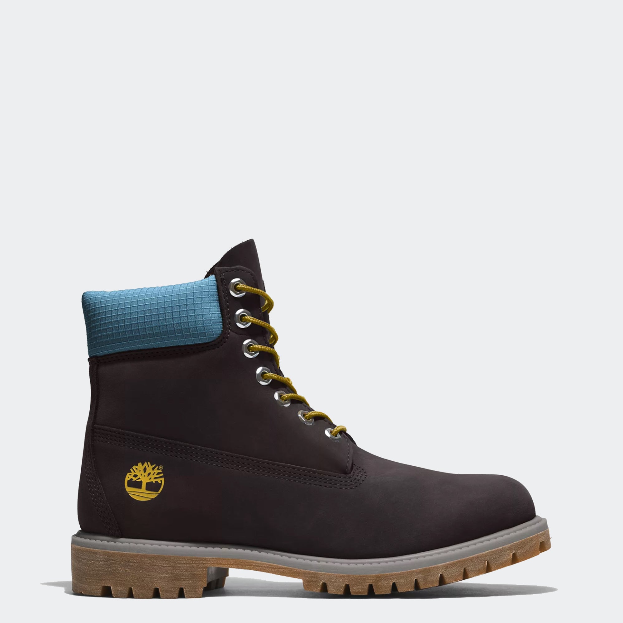Men's Timberland Premium 6-Inch Waterproof Boots Black Nubuck Blue