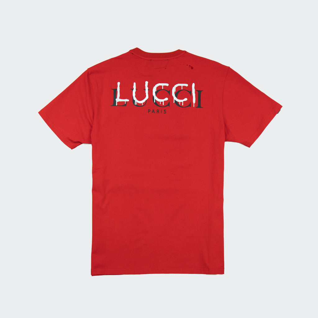 Men's LUCCI Boy With A Basket Of Money T-Shirt Red