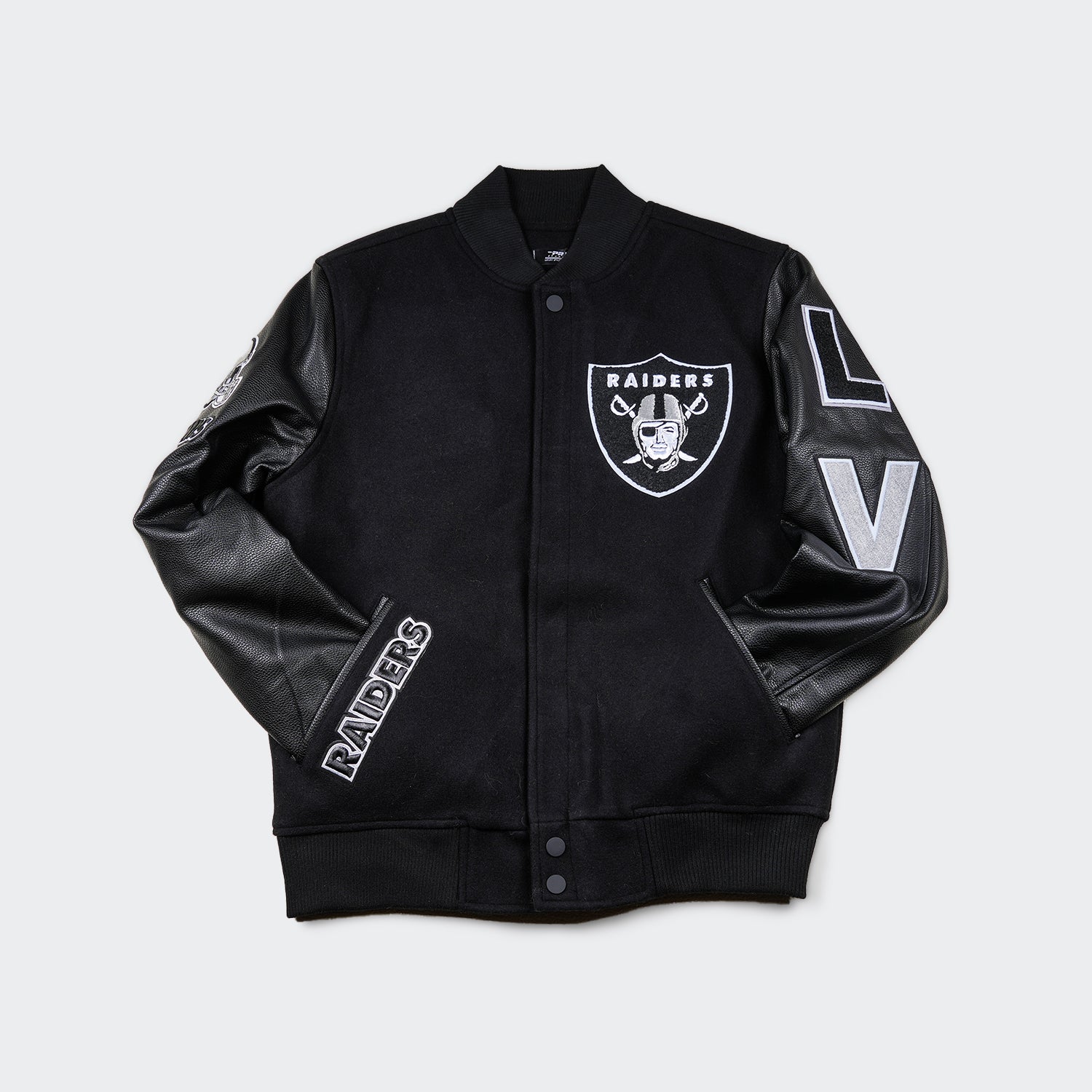 Men’s Pro Standard Las Vegas Raiders Varsity Jacket Triple Black
