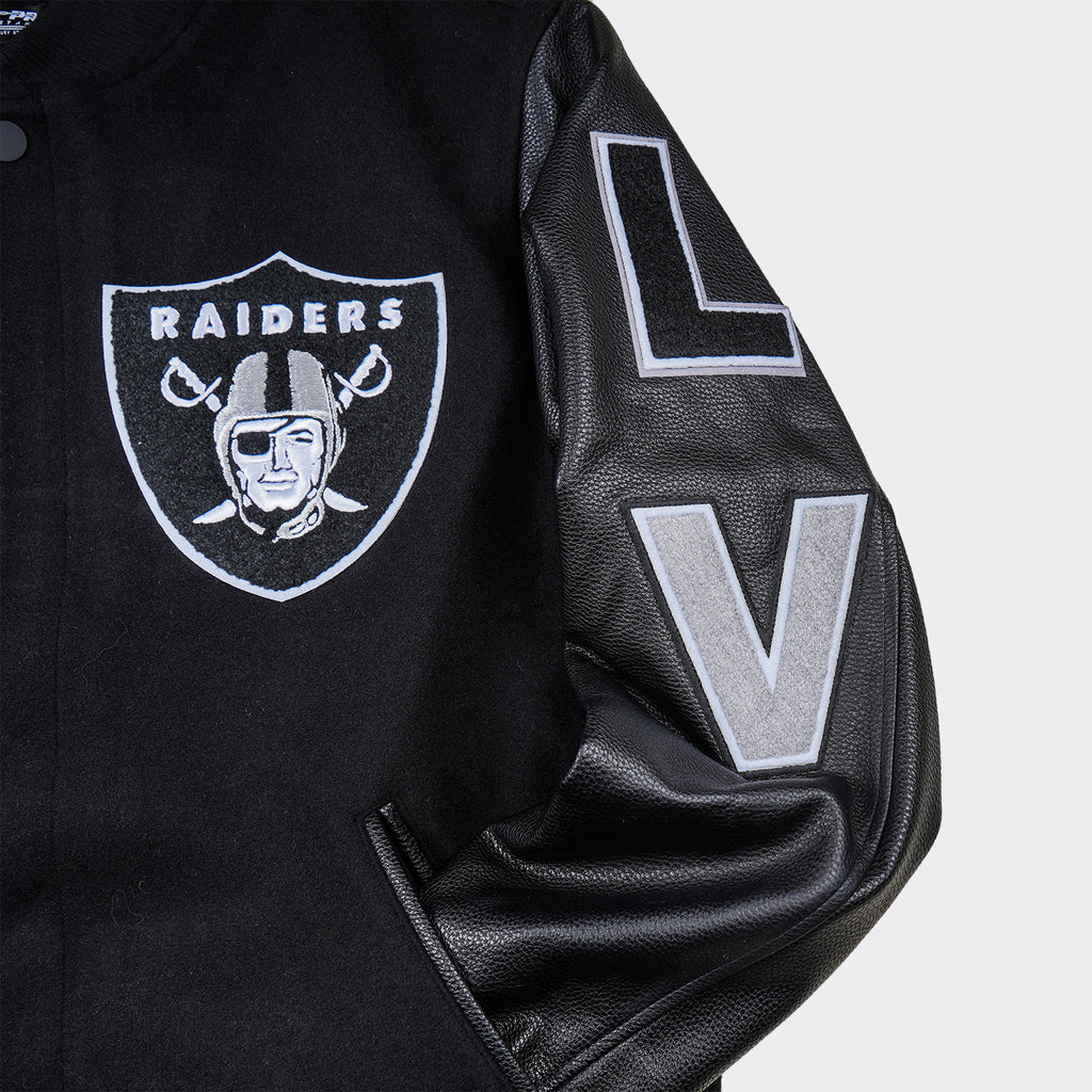 Men’s Pro Standard Las Vegas Raiders Varsity Jacket Triple Black