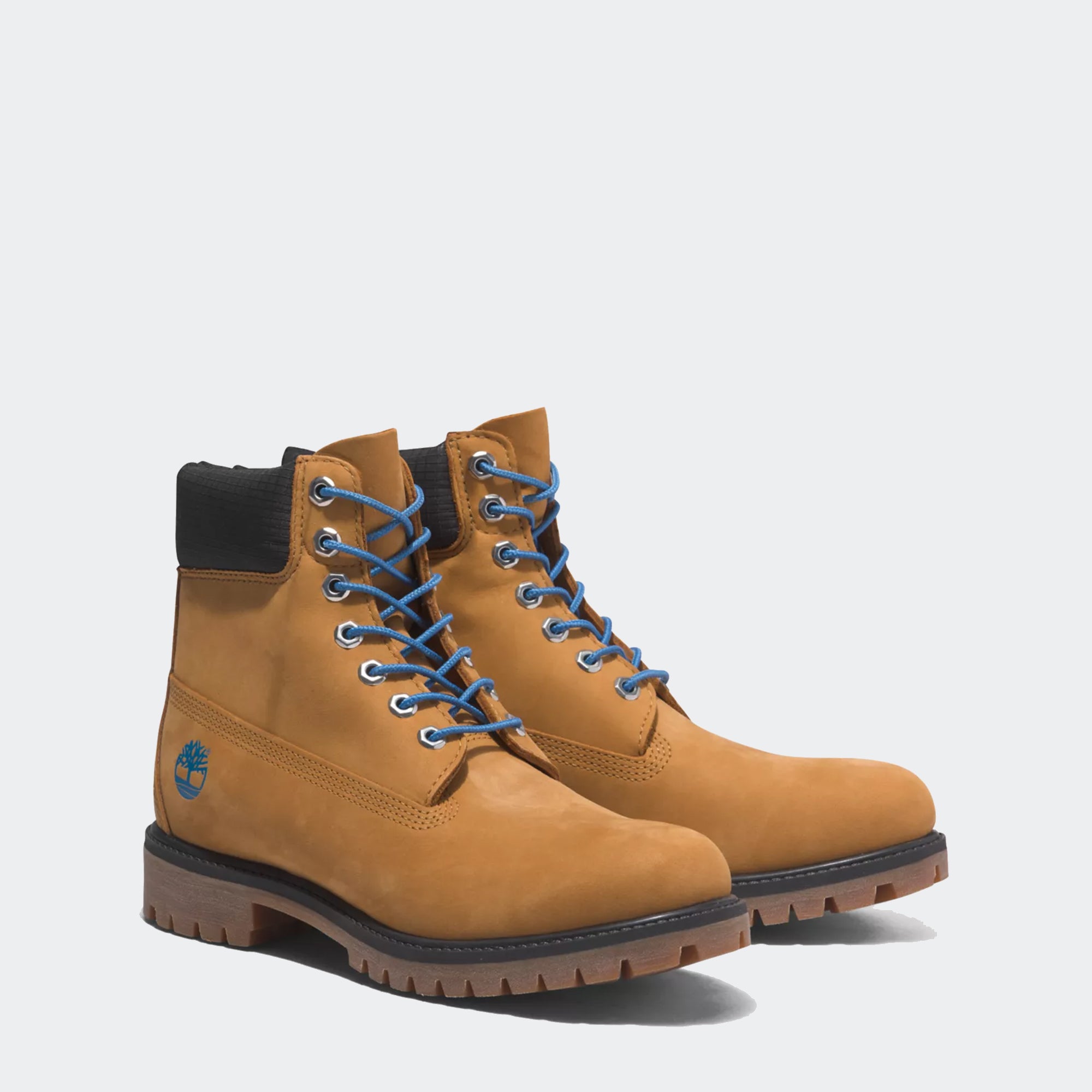 Men's Timberland Premium 6-Inch Waterproof Boots Wheat Nubuck Blue