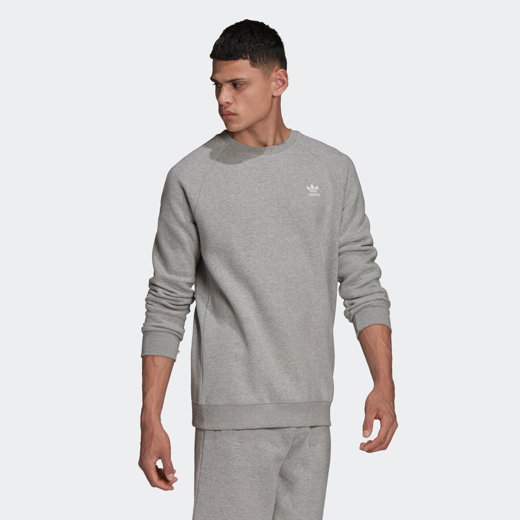 Men’s adidas Originals Adicolor Essentials Trefoil Crewneck Sweatshirt Grey
