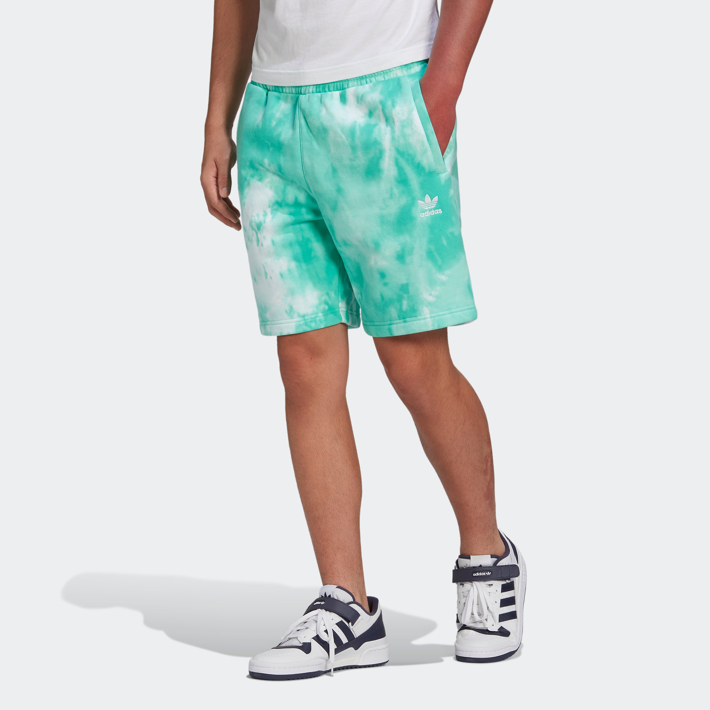 Men's adidas Originals Adicolor Essentials Trefoil Tie-Dyed Shorts Green