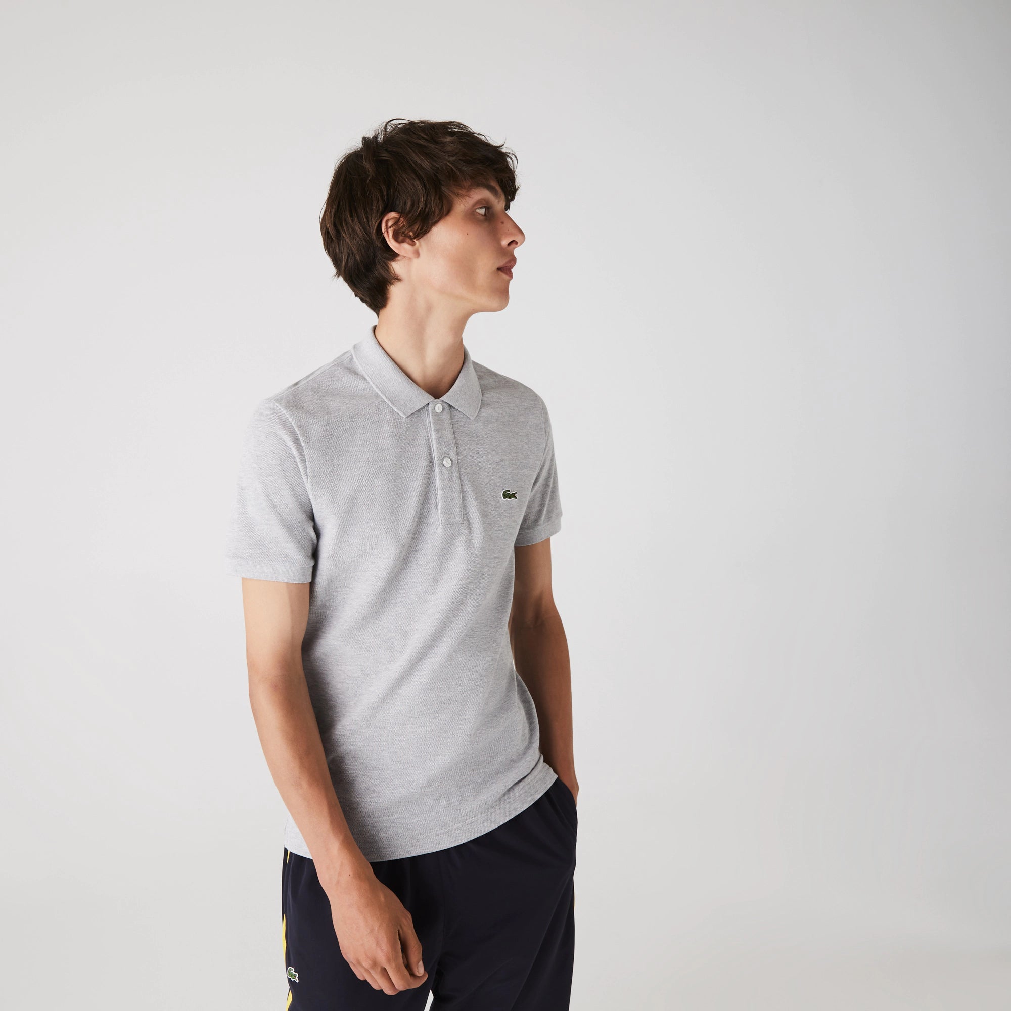 Men's Lacoste Slim Fit Petit Piqué Polo Grey