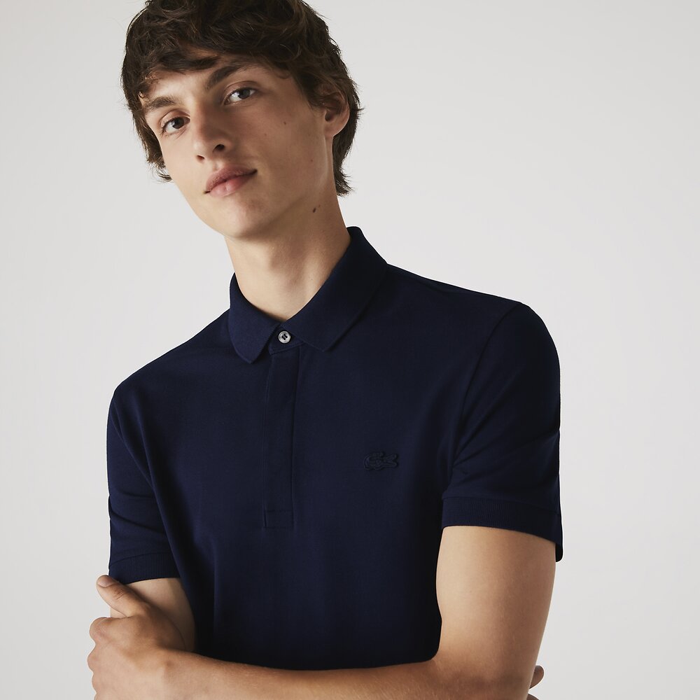 Men's Lacoste Paris Regular Fit Cotton Piqué Polo Navy