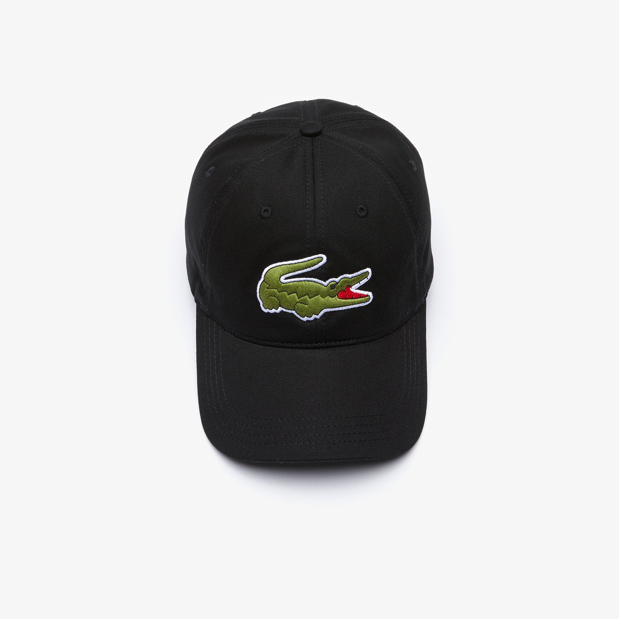 Lacoste Contrast Strap and Oversized Crocodile Cotton Cap Black