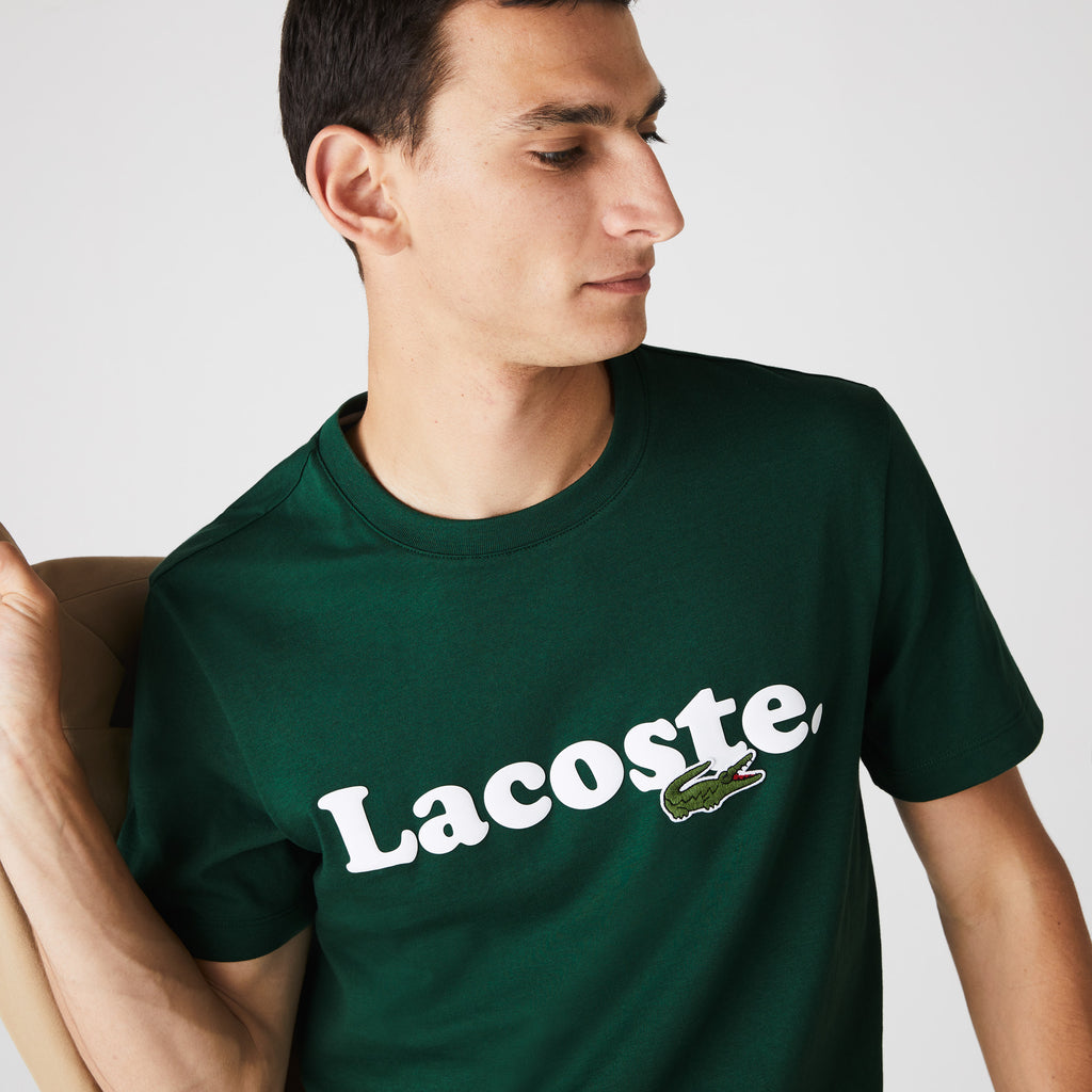 Men's Lacoste And Crocodile Branded Cotton Tee Green
