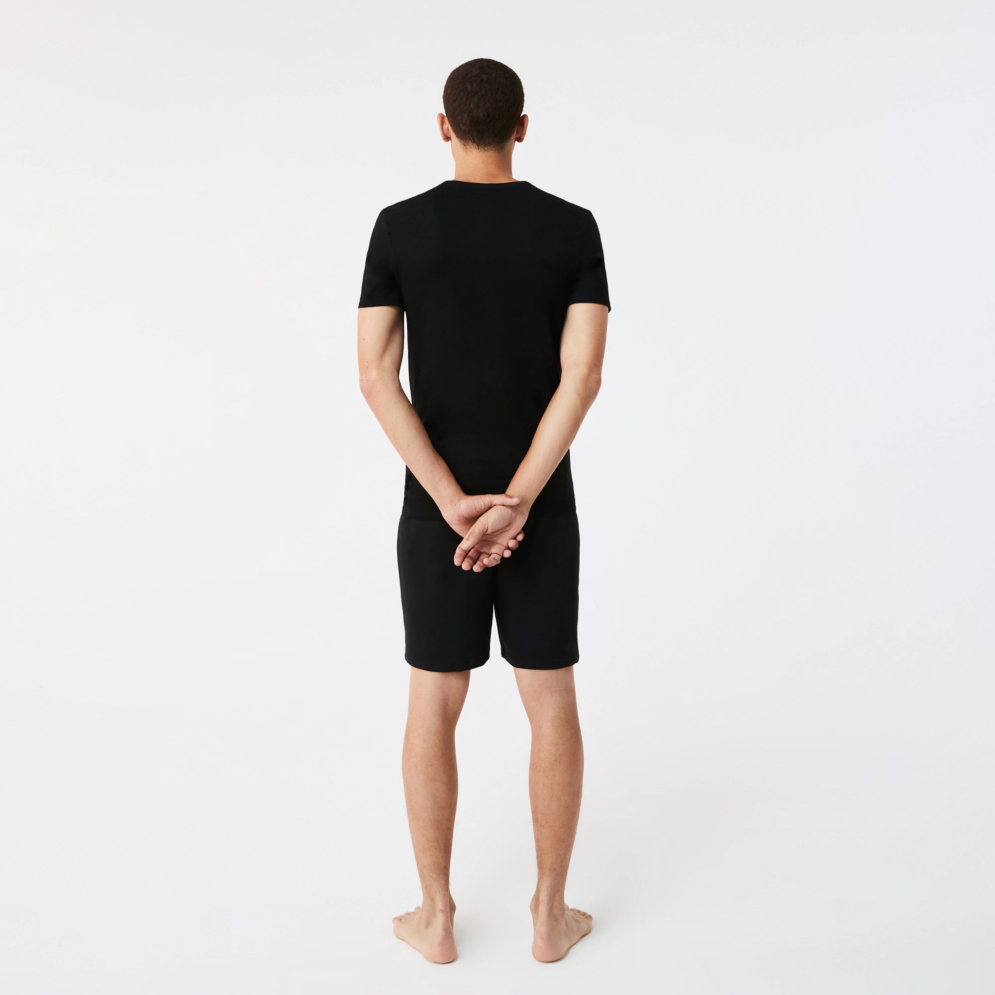 Men's Lacoste Crew Neck Cotton T-Shirt 3-Pack Black