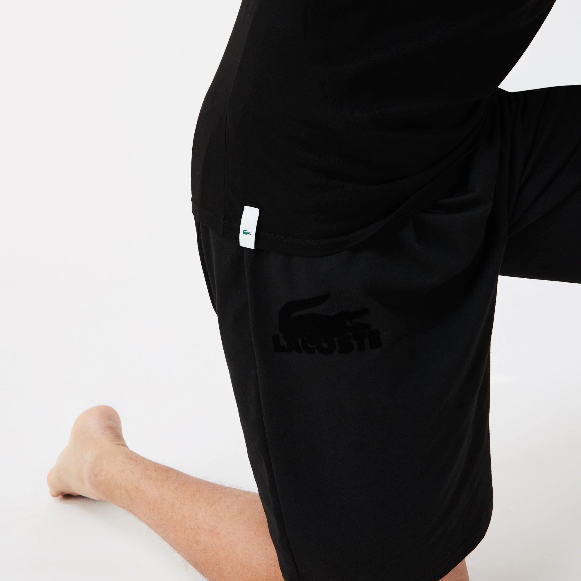 Men's Lacoste Crew Neck Cotton T-Shirt 3-Pack Black