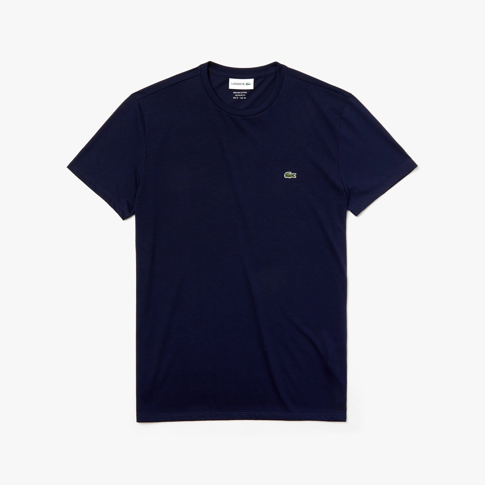 Men's Lacoste Crew Neck Pima Cotton Jersey T-Shirt Navy