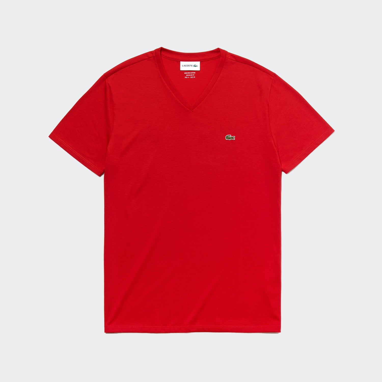 Men's Lacoste V-Neck Pima Cotton Jersey T-Shirt Red