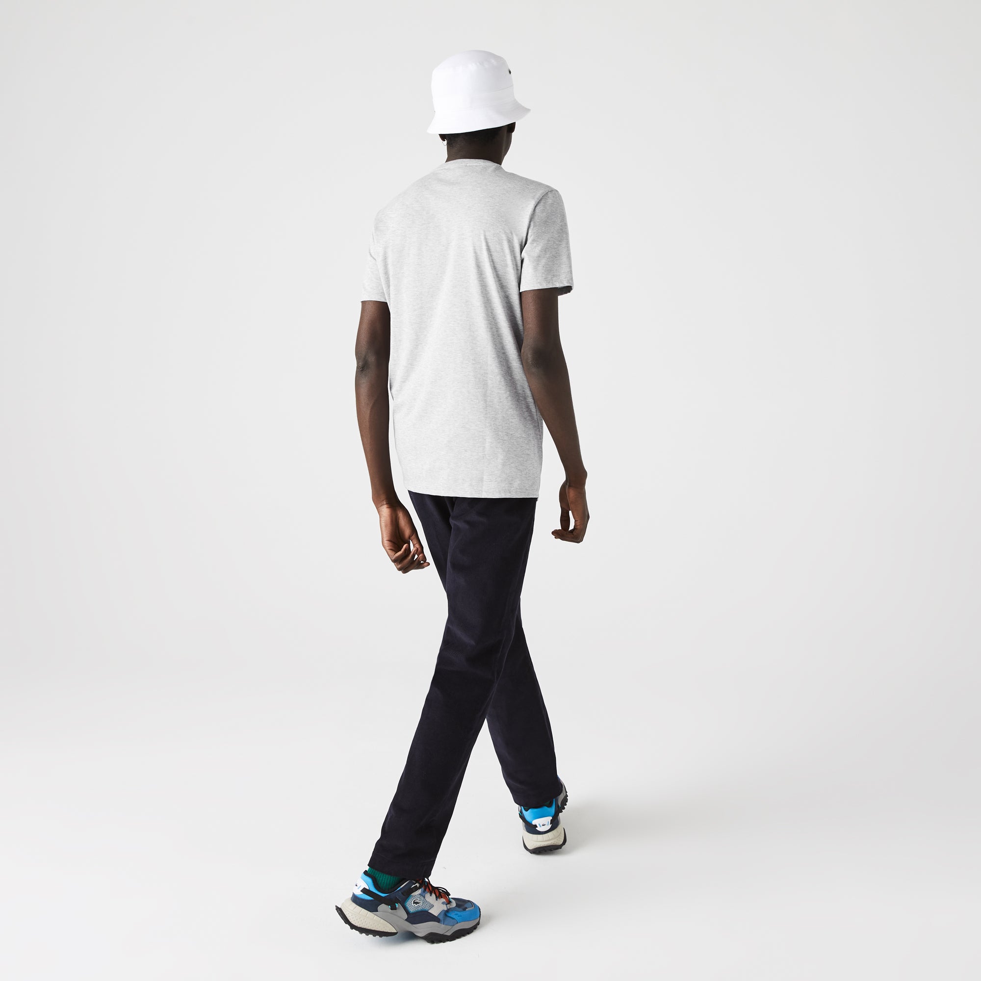 Men's Lacoste V-Neck Pima Cotton Jersey T-Shirt Grey