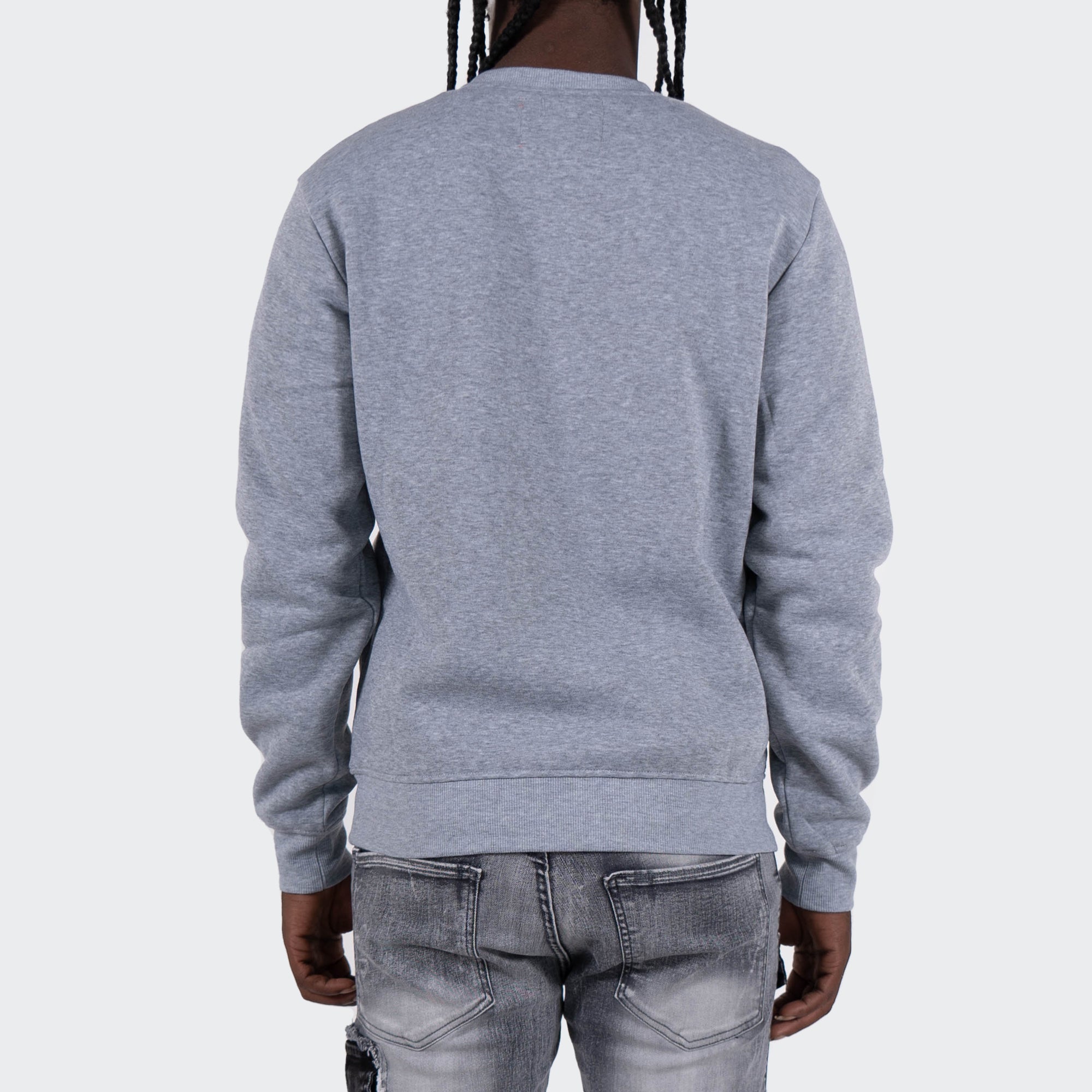 Men's TWO MILL TWENTY "Trust No One" Graphic Embroidered Sweatshirt Heather Grey