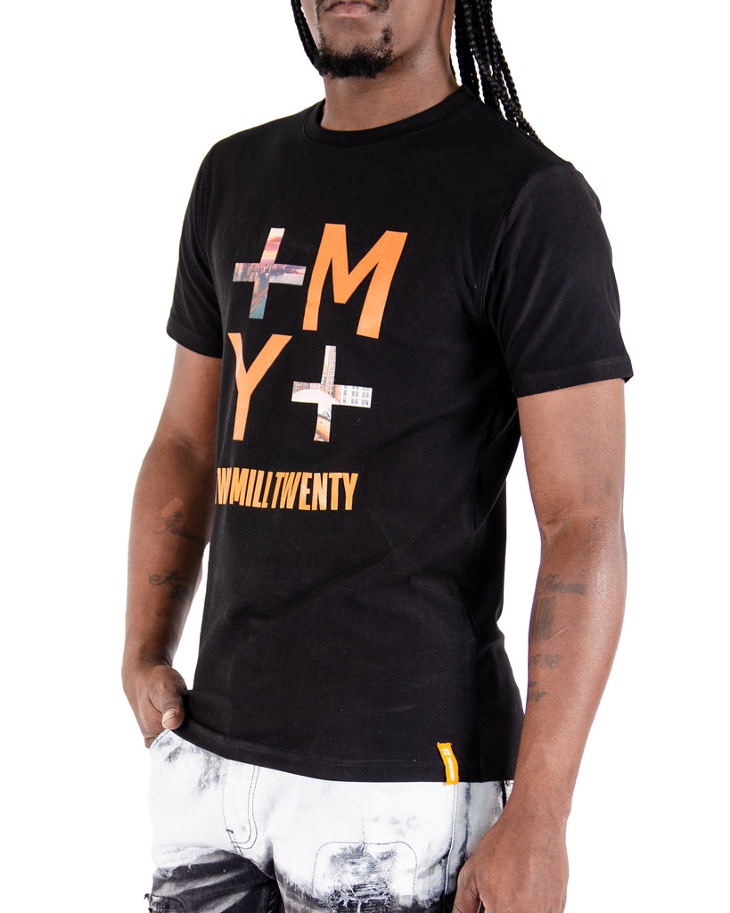 Men's Two Mill Twenty Inverse Logo Graphic T-Shirt Black