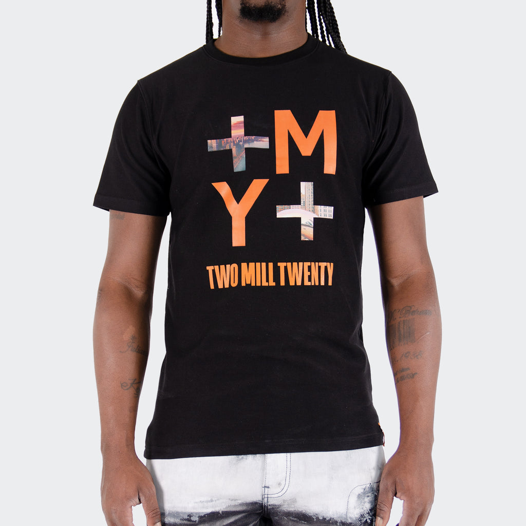 Men's Two Mill Twenty Inverse Logo Graphic T-Shirt Black