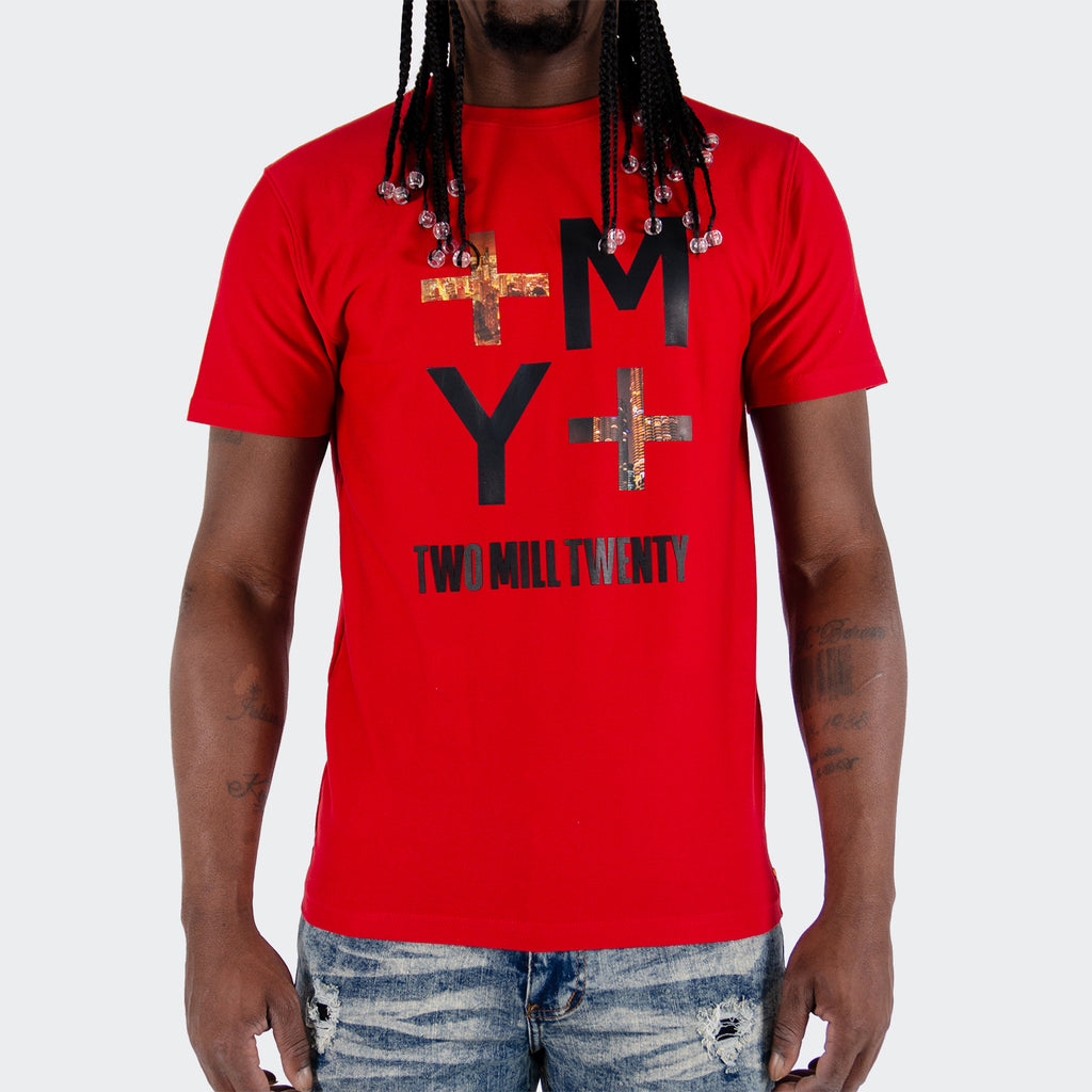 Men's Two Mill Twenty Inverse Logo Graphic T-Shirt Red