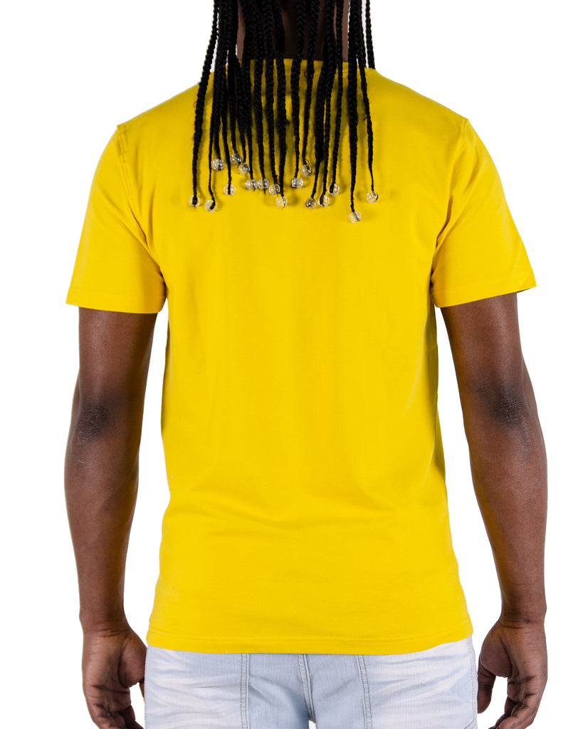 Men's Two Mill Twenty Inverse Logo Graphic T-Shirt Yellow