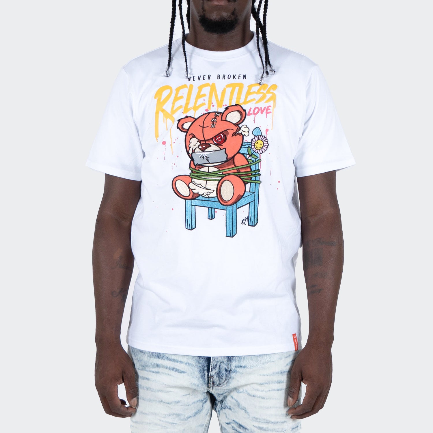 Men's Two Mill Twenty "Relentless" Graphic T-Shirt White