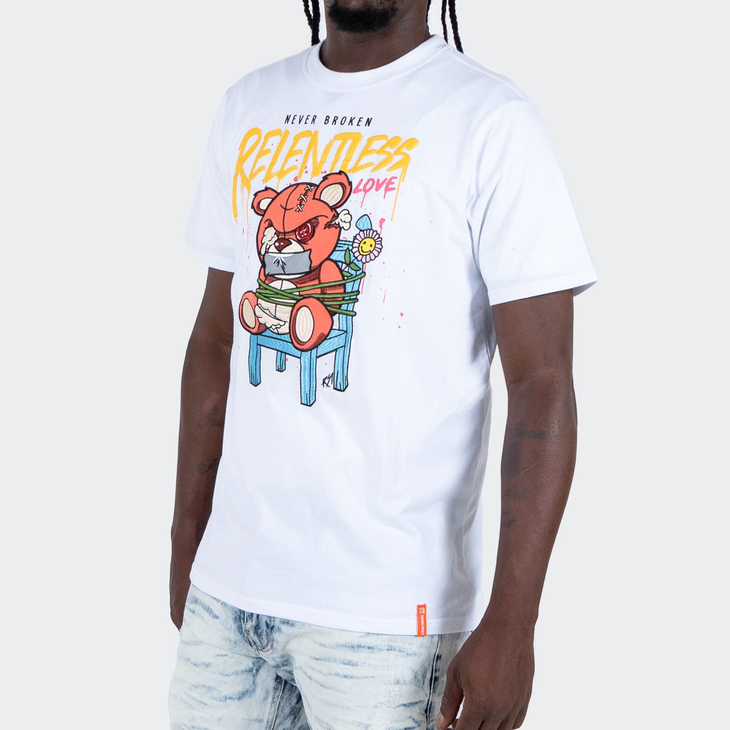 Men's Two Mill Twenty "Relentless" Graphic T-Shirt White