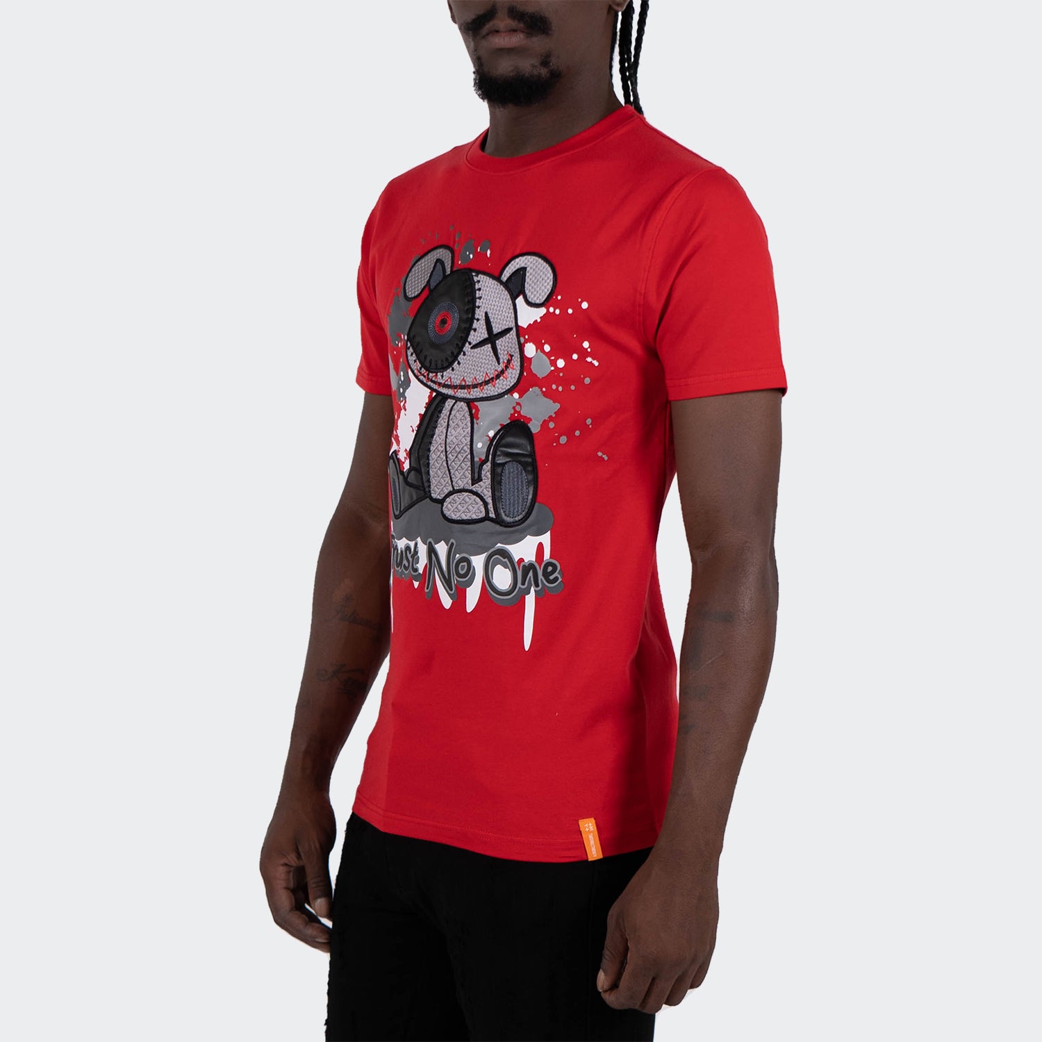 Men's TWO MILL TWENTY "Trust No One" Embroidered Graphic T-Shirt Red