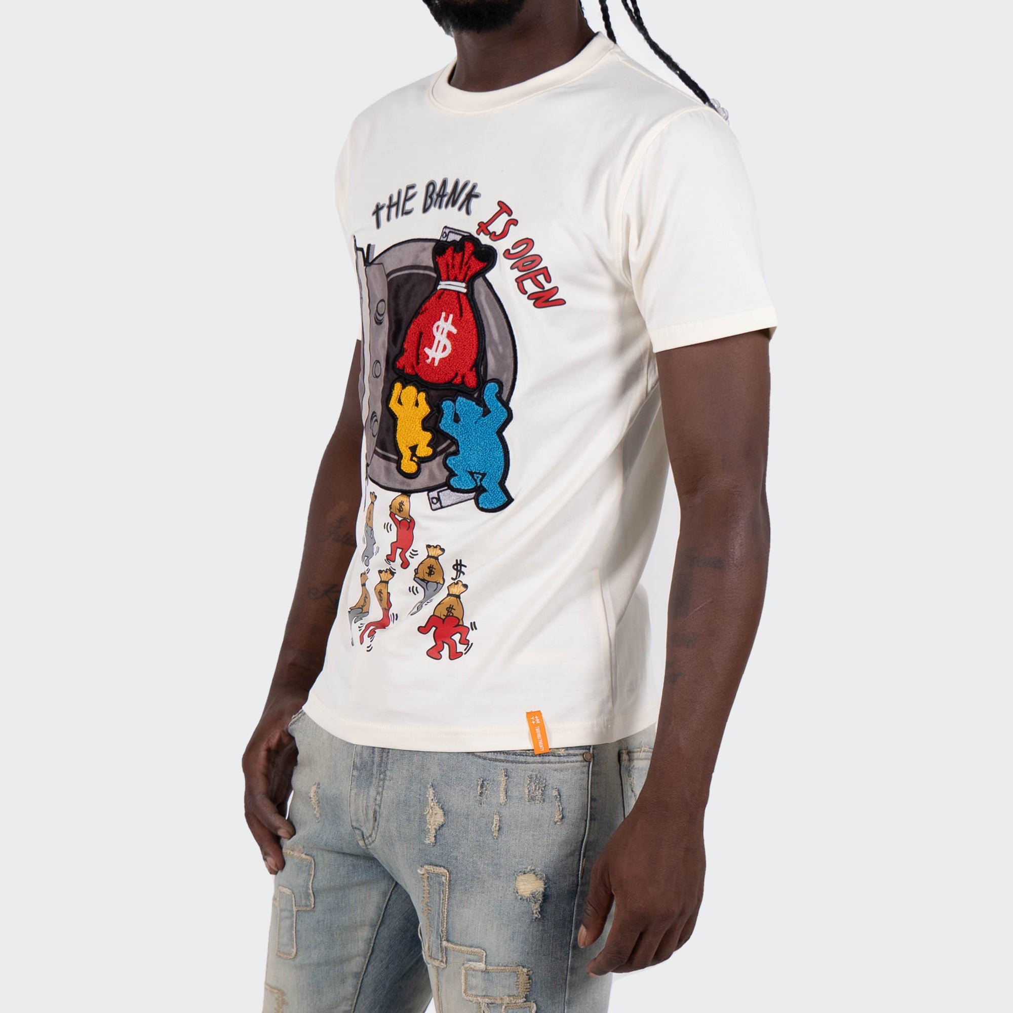 Men's TWO MILL TWENTY "The Bank Is Open" Graphic T-Shirt Off White