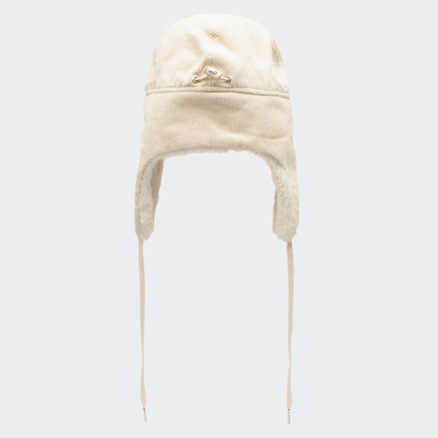 Unisex Romantic Crown Corduroy Trooper Hat Ivory