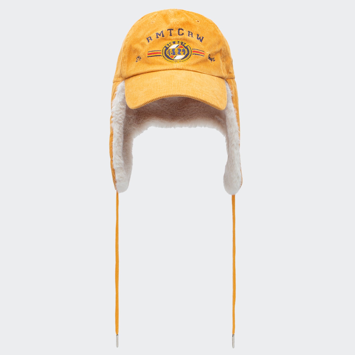Unisex Romantic Crown Corduroy Trooper Hat Yellow
