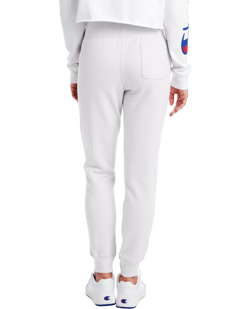 Women's Champion Reverse Weave Joggers White | Chicago City Sports | rear view