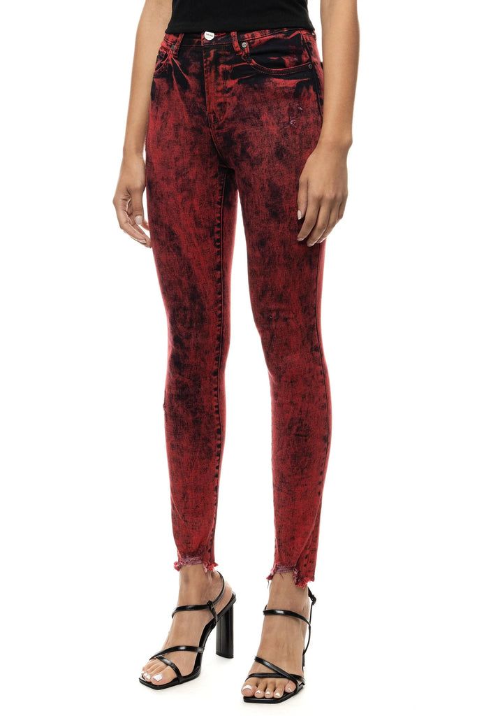 Women's Smoke Rise Red Over Dyed Fashion Denim Retro Red