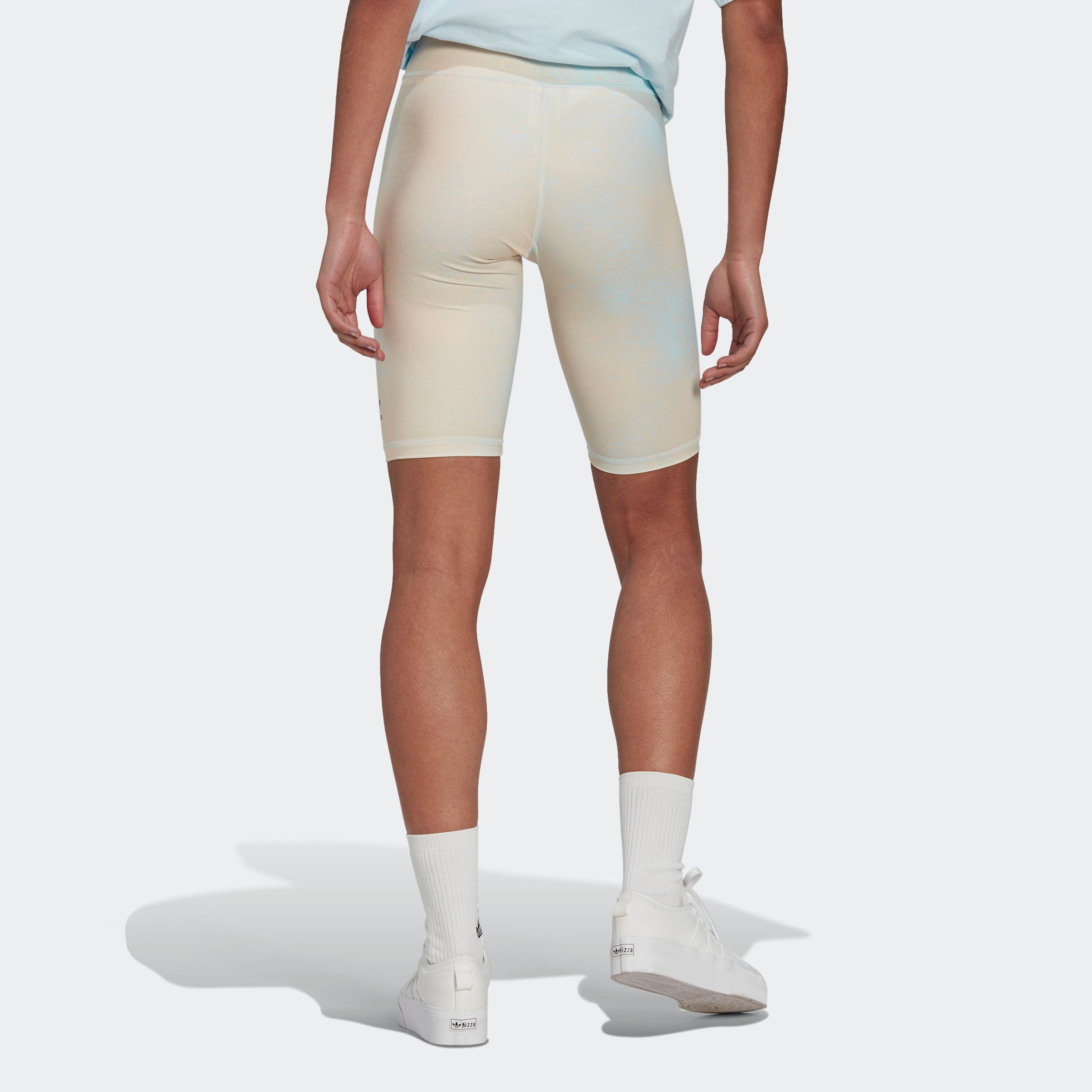 Women's adidas Originals Allover Print Biker Shorts Almost Blue