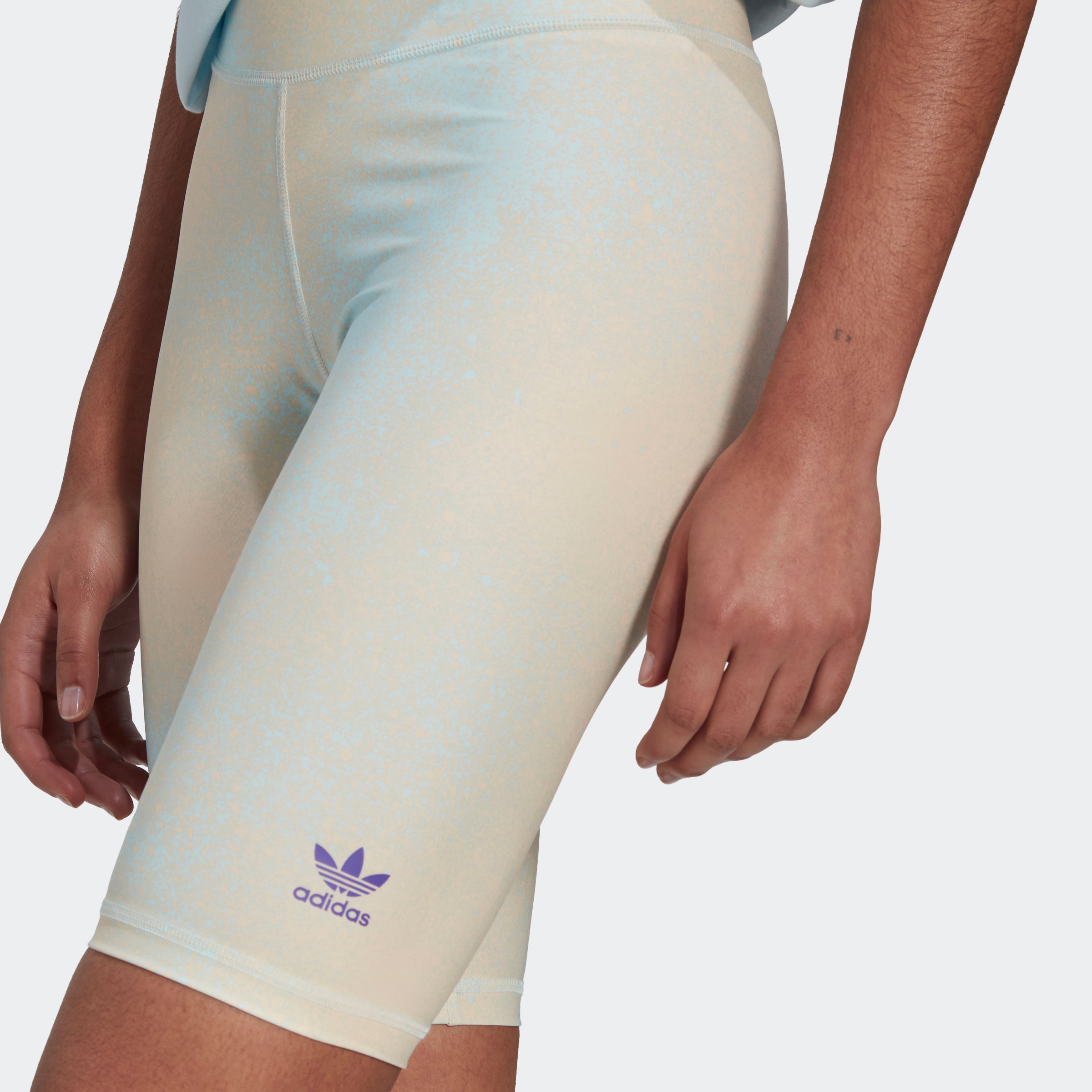 Women's adidas Originals Allover Print Biker Shorts Almost Blue