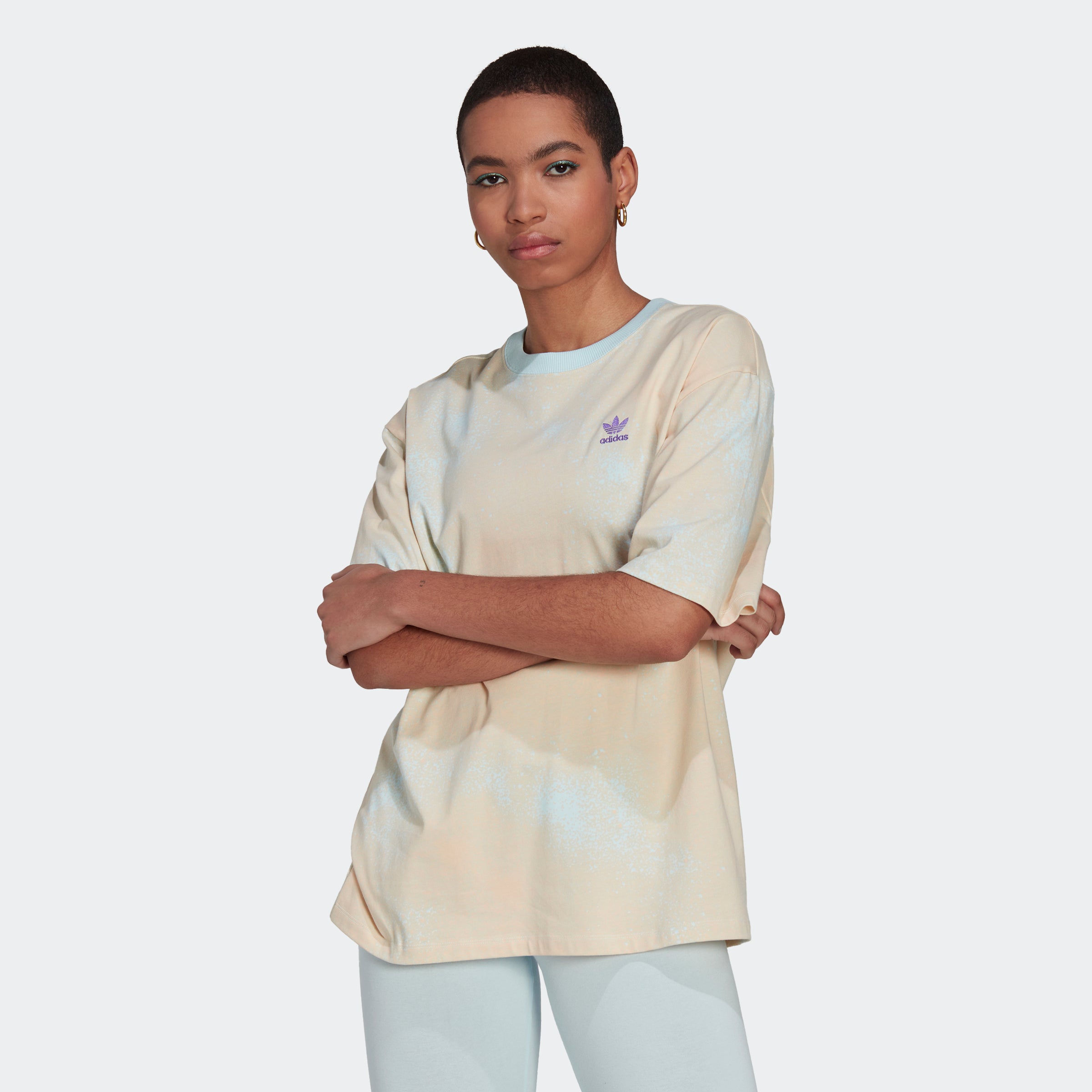 Women's adidas Originals Allover Print Tee Almost Blue