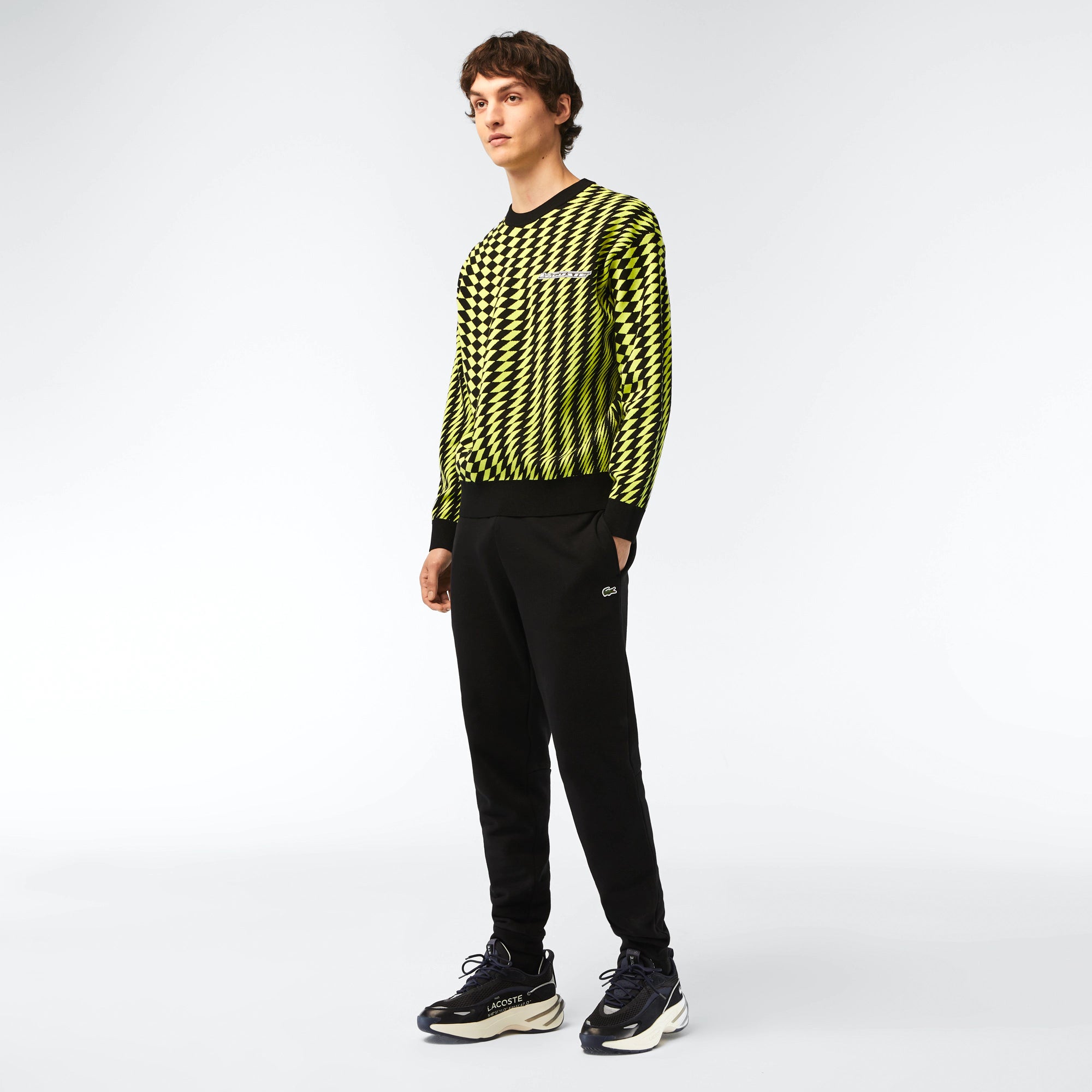 Men's Lacoste Tapered Fit Fleece Trackpants Black