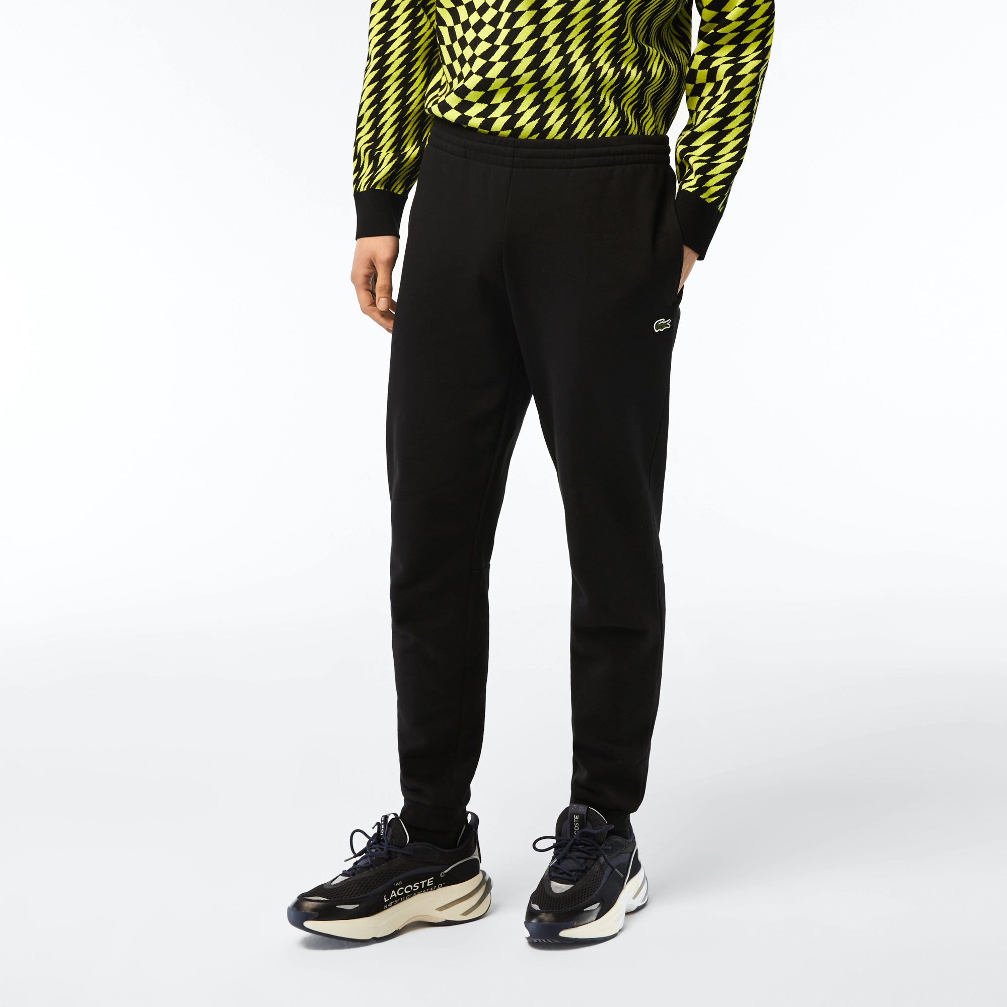 Men's Lacoste Tapered Fit Fleece Trackpants Black