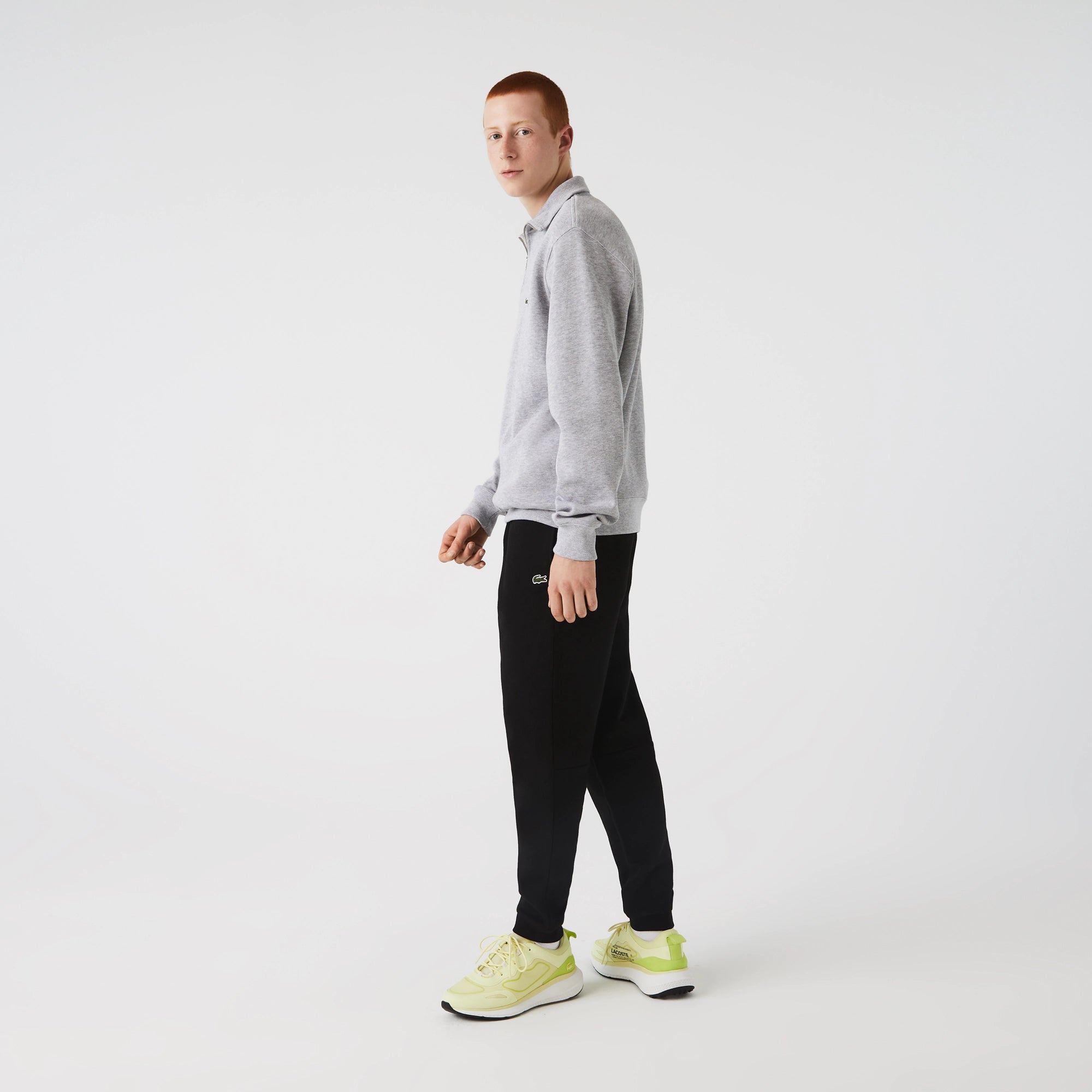 Men's Lacoste Tapered Fit Fleece Trackpants Black