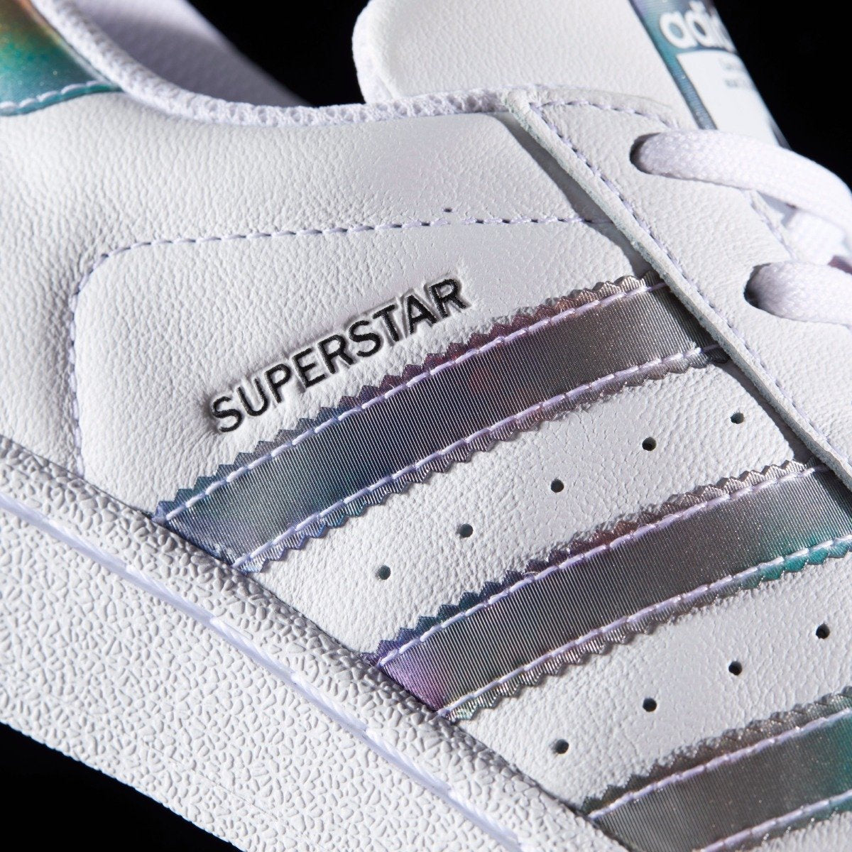 Kid's adidas Originals Superstar Shoes White Iridescent Metallic